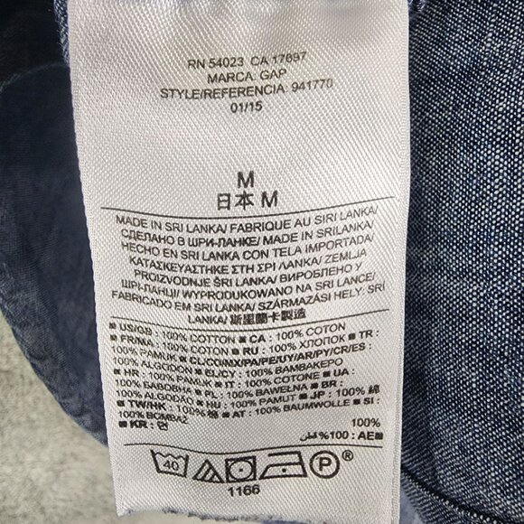 Mens Gap Dress Shirt Heather Blue Long Sleeve Button-Down Size M - Picture 6 of 10